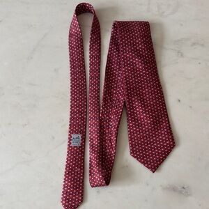 Hermes Red Fish pattern tie